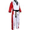 Volere è potere Set di Uniforme Taekwondo Gi Dobok - Uniforme Standard Taekwondo TKD con Cintura, Rosso-bianco, Large