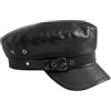 Holibanna Berretto da Tassista Donna in Pu con Fibbia Grande, Cappello da Capitano Cosplay Traspirante, Berretto da Esibizione per Feste in Maschera e Giochi di Ruolo, Accessorio