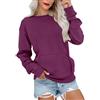 Ovanviso Felpe da donna girocollo con tasca pullover alla moda alla moda vestibilità ampia top a maniche lunghe 2026, Fucsia, Medium