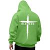 Generisch Felpa con cappuccio oversize da uomo con stampa lettere sul retro Felpa con cappuccio Harajuku Baggy Felpe a maniche lunghe Pullover tempo libero Ragazzi Felpa Basic Giacca di transizione