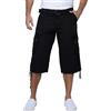 X RAY Pantaloncini cargo lunghi da uomo con cintura, lunghezza sotto il ginocchio, pantaloni a 3/4 (pantaloncini grandi e alti per uomo), nero, 36