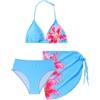 FEOYA Bikini da ragazza, set da 3 pezzi, alla moda, per bambini, costume da bagno estivo, da 8 a 12 anni
