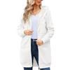 RITOSTA Felpa con Cappuccio Donna Lunga in Pile con Zip e Tasche per Invernale (Bianco, M)