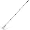 Amazon Basics - Rastrello da Giardino, Manico in Acciaio Regolabile da 98 cm a 204.5 cm, Oliva/Nero/Argento