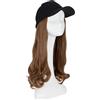 SEGO Extension Capelli Ricci Mossi Ondulati Fascia Unica con Cappello Hair Extensions Posticci Donna Sintetici Senza Clip 40cm 290g - Marrone Chiaro