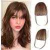 XIWCAFC Frangetta Finta Capelli Clip,Naturale Frangia Finta Capelli Veri,Extension Frontale Frangia Posticci,Parrucca Con Frangia,Clip In Frangia,Capelli Frangia,Per Capelli Estensioni, (marrone)