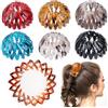 HAOISHOP 7 fermagli per capelli a forma di nido di uccello, espandibili, clip vintage geometriche per capelli per coda di cavallo, per donne e ragazze, (nero, grigio, rosso, arancione, blu, marrone