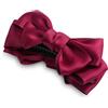 SXQLYH Clip a banana con elegante fiocco in raso double face, per donne, clip a banana su entrambi i lati, clip per capelli spessi, a banana, stile vintage a coda di pesce (bordeaux)