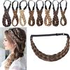 SEGO Fermacoda con Capelli Finti Ciocche Fasce Regolabile Extension Treccine Treccia Finta Posticci Donna Bambina 5 Braiding Hair Larga 2.5cm - Marrone Scuro/Biondo Scuro