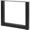 GTV - Piedino telaio INDUSTRIA, rettangolare PRO, altezza = 710 mm, larghezza = 820 mm, profilo 80 x 80, acciaio, nero - gambe da tavolo in metallo