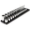 TEKTON 3/8 Inch Drive 12-Point Socket Set with Rails, 30-Piece (1/4-1 in.) | SHD91210