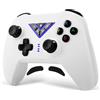 VooFun Controller Switch, Wireless Switch Pro Controller per Switch/Switch 2/PC, Bluetooth Joystick Gamepad con RGB, 6-Axis Gyro, Turbo, Vibrazione Regolabile, Pulsanti Programmabili Bianco