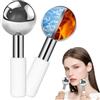AUKL Ice Globe - Massaggiatore facciale in acciaio inox per viso e occhi, in acciaio inox infrangibile di alta qualità, per routine di bellezza, trattamenti per il viso a freddo (argento, confezione