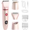 ToneRiso Rasoio Elettrico Donna, 3 in 1 Rasoio Donna Elettrico Senza Fili per corpo, gambe, peli pubici e viso, IPX6 impermeabile e USB ricaricabile