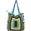 Pocadri Borse a tracolla lavorate a maglia per le donne borsa all'uncinetto borsa estiva colorata borsa oversize con manico superiore in tessuto, Verde, Taglia unica