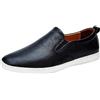 rismart Uomo Pelle Mocassino Scarpe Indossare Camminare Casuale Sneakers, Nero, 40 EU