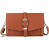 PORRASSO Elegante Portafoglio Borsa a Tracolla Donna Borsa per Cellulare Portamonete PU Carte di Credito Portafoglio per Festa Nozze Viaggio Marrone