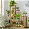 Wisfor 6 piante in legno a più livelli supporto per fiori scaffale fioriera scaffali scaffali supporto per Rack Display per piante Multiple giardino esterno interno Patio