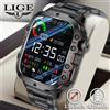 LIGE Nuovo Militare Astuto Della Vigilanza Degli Uomini di Sport All'aria Aperta 3ATM Impermeabile di Ossigeno Nel Sangue Chiamata Bluetooth Orologi Da Uomo Smartwatch Per Android