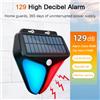 NONE Allarmi solari per esterni Luci 4 modalità Rilevamento del corpo umano Avviso sonoro e luminoso Lampada da parete Sistema di sicurezza di avvertimento per frutteto da giardino