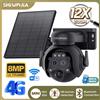 INQMEGA SHIWOJIA 12X Zoom 4G LTE Telecamera di sicurezza solare 8MP Visione notturna Dual-Lens WiFi esterno Batteria solare Telecamera PIR Rilevamento umano