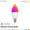 MOES Tuya Matter WiFi Lampadina intelligente Dimmerabile Luce a Led 16 milioni di colori RGB E14 Lampada a candela Controllo vocale Alexa Google Home