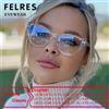 FELRES Occhiali da lettura Cat Eye trasparenti da donna eleganti semplici ultraleggeri TR90 cerniera a molla computer presbiopia occhiali FELRES