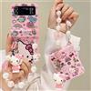 Sanrio Custodia per telefono Sanrio Hello Kitty simpatico cartone animato per Samsung Galaxy Z Flip 7 6 5 Cover rigida colorata caramelle per Z Flip 3 4 con cordino
