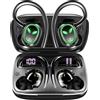 Btootos Auricolari wireless, cuffie Bluetooth 5.3 con microfono incorporato, riproduzione 50 ore Cuffie con ganci per l'orecchio da corsa impermeabili IP7.