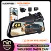 WOLFBOX G850 PRO 4K WIFI Mirror Dash Cam con ADAS e BSD 5.8GHz WiFi Controllo vocale DVR per auto Specchietto retrovisore 12 pollici