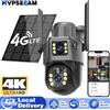 MvpSecam Telecamera Solare 4G con Scheda SIM, Doppia Lente, Esterno, 8MP 4K, Batteria a Basso Consumo, Rilevamento PIR Umano, Sicurezza CCTV