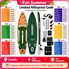 EGGORY Tavola da Stand Up Paddle Gonfiabile 335x81x15cm 11x32x6in SUP Board Capacità 165kg 12-15PSI per Adulti con Pagaia Regolabile in 3 Pezzi, 3 Pinne, Leash per Caviglia, Pompa a Doppia Azione,