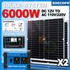 SOECOPO 6000W Kit Sistema Solare 2*300W Pannelli Solari 100A Controller da Campeggio USB 5V/1.5A DC 12V - AC 110V/220V Pannello Inverter Casa