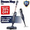 INSE Pulitore per scopa a vapore con cuscinetto per scopa rotante 10 in 1 Mop leggero da 1300 W Potente vaporizzatore per pavimenti per laminato di legno duro domestico VM6