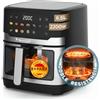 NARVI Friggitrice ad aria NARVI, senza olio. Capacità di 6,5 litri. Potenza 2200W. Acciaio Inox, Doppia Griglia, con Doppia Resistenza, Finestra Visibile con Luce Interna e Pannello Touch Digitale.