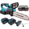 Motosega con Barra da 12 Pollici Doppia Batteria da 88V Ricaricabile con Serbatoio dell'Olio e Valigetta Utensili Elettrici per Potatura