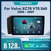 XONRICH Lettore autoradio Carplay senza fili per Volvo XC70 V70 S60 2000 - 2009 Android 14 Navigazione GPS DSP AI Voce Multimedia RDS
