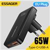 Essager Caricatore da viaggio ultra sottile GaN Pro da 65 W Carica rapida 4.0 PD3.0 Caricatore portatile di tipo C per iPhone Samsung MacBook Laptop