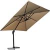 NONE Ombrellone 3x3 m con manovella 360 ° Ombrello girevole resistente alle intemperie Protezione UV Giardino Terrazza Outdoor Rettangolo Marrone