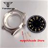 tandorio Cassa per orologio stile pilota Vetro zaffiro 20ATM 39mm Set di aghi per quadrante subacqueo adatto per NH35 NH36 Miyota 8215 ETA2824 PT5000 Movt Parte dell'orologio