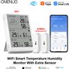 ONENUO Tuya WiFi Stazione Meteo Kit Termoigrometro Intelligente Gateway WiFi E Termoigrometro Esterno IP65 Impermeabile 433 mhz con Avviso App