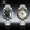 tandorio Orologio da Polso Meccanico Resistente all'Acqua 200M, Movimento Miyota 8215, Vetro Zaffiro Bombato, Ghiera a 120 Scatti, Cinturino in Acciaio, Indicatori Luminosi