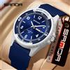 SANDA 6358 Orologio al Quarzo da Uomo alla Moda con Calendario, Luminoso, Impermeabile, Cinturino in Silicone, Orologio Sportivo per Studenti, Reloj Hombre