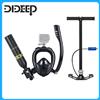 DIDEEP Set Bombola Subacquea Mini da 0,5 Litri, Bombola per Immersioni Fino a 5-10 Minuti Sott'acqua, Attrezzatura Portatile con Maschera Integrale HD