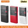 VIKEFON Mini radio FM portatile, altoparlante wireless, lettore musicale MP3 con supporto per la registrazione, vivavoce, scheda TF, riproduzione tramite cuffie USB