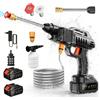 HGTUGO Idropulitrice Portatile Senza Fili con 2 Batterie, per Lavaggio Auto, Pulizia Domestica e Irrigazione del Giardino