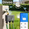 Diivoo Timer Irrigazione WiFi Diivoo 4 Zone con Ingresso in Ottone, Connessione Ethernet e WiFi 2.4GHz, Sistema Automatico per Giardino e Prato