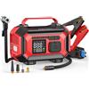 FOWAWU 8000A Avviatore di Emergenza con Compressore d'Aria, Gonfiatore Pneumatici Senza Fili con Spegnimento Automatico