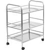 NONE Carrello di servizio 61x36x75cm in acciaio inox con 3 ripiani, carrello da cucina, carrello per trasporto per cucine di ristoranti o hotel