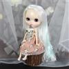 DBS ICY DBS blythe doll 1/6 pelle bianca corpo articolato mix bianco capelli blu viso lucido labbra intagliate giocattolo bjd